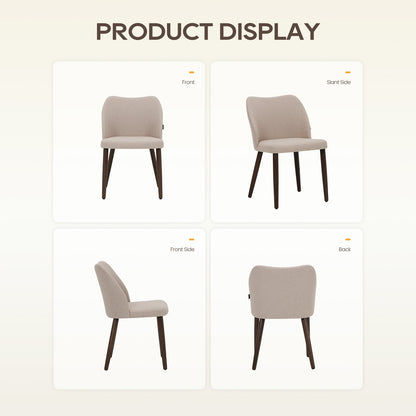 Set of 4 Camel Wingback Dining Chairs – Mid-Century Modern Fabric