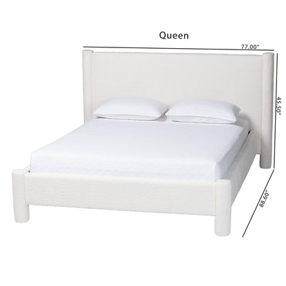 Laria Modern Platform Bed, Queen, White
