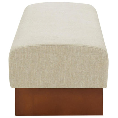 55.5 In. Beige/Brown Entryway Bench