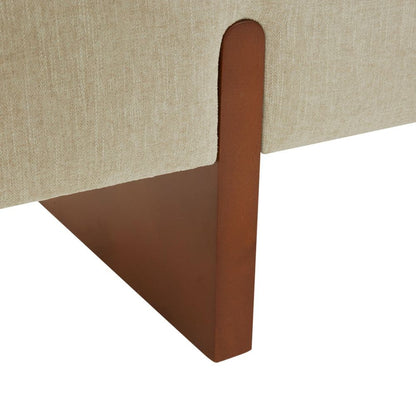 55.5 In. Beige/Brown Entryway Bench