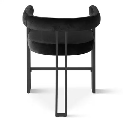 Black Metal Frame Counter Height Velvet Bar Stool Single