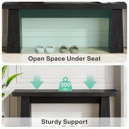 Black Minimalist Bedroom Bench | 47.24" Heavy-Duty End-of-Bed Seating