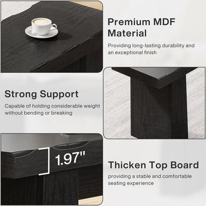 Black Minimalist Bedroom Bench | 47.24" Heavy-Duty End-of-Bed Seating