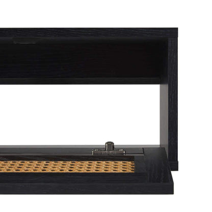 Black MDF Modern Wall Mounted TV Wall Cabinet