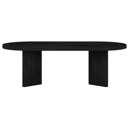 47.63 In. Black Grain Oval MDF Top Coffee Table