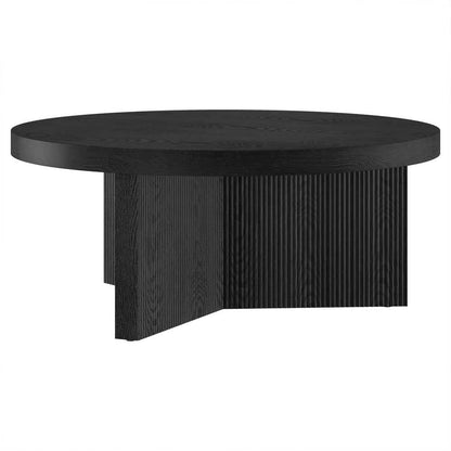 Black Grain round MDF Top Coffee Table