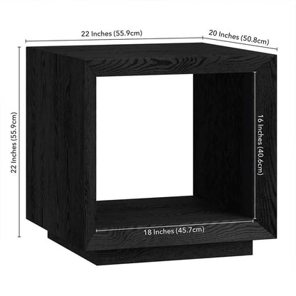 22 In. Black Grain Square Top End Table