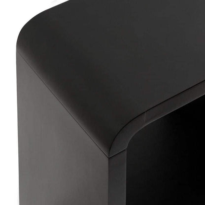 Black U-Shaped Solid Wood End Table