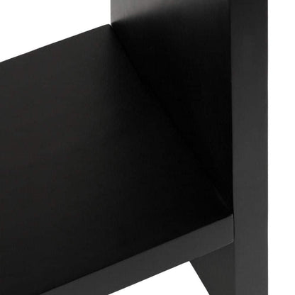 Black U-Shaped Solid Wood End Table
