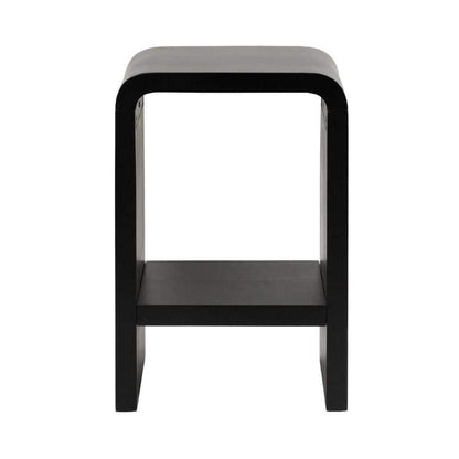 Black U-Shaped Solid Wood End Table
