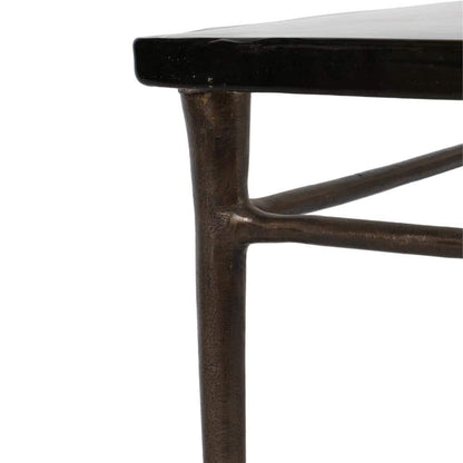 Bronze Square Glass Accent Table 14 In. 