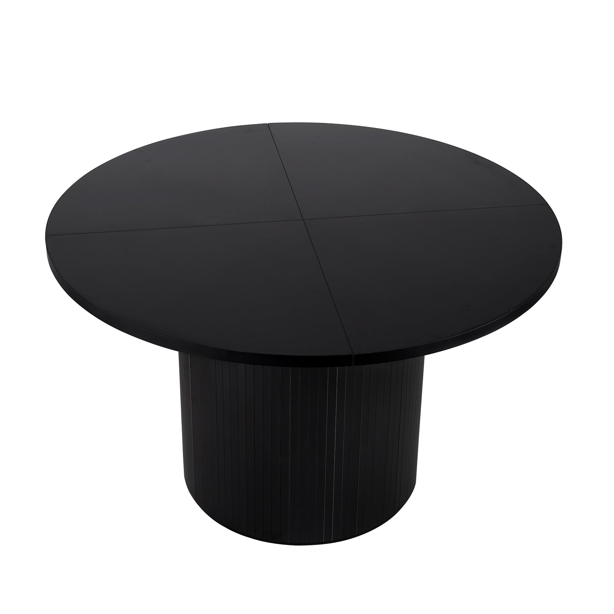 Round Modern Farmhouse Kitchen Table, 47", Black