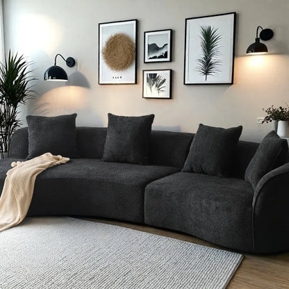 Hession Boneless 126" Modern Compression Curved Sectional Sofa