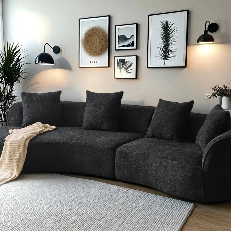 Hession Boneless 126" Modern Compression Curved Sectional Sofa