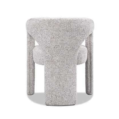 Sydney 25" Fully Upholstered Barrel Dining Chair, Multi-Greige Beige Chenille