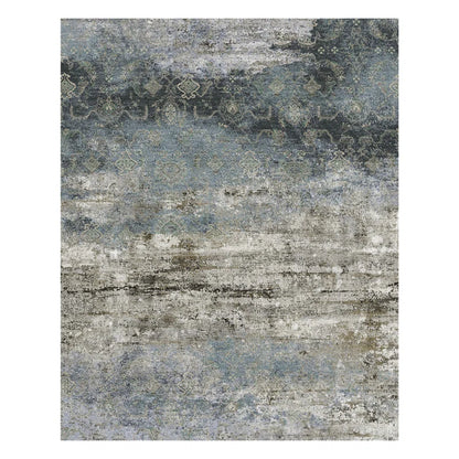 Vintage Distressed Teal Non-Slip Washable Area Rug