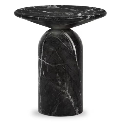 Wels 17.5 In. Black Marble End Table