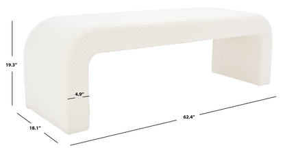 Pinewood Modern Bench, Ivory