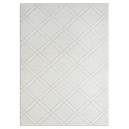 Geometric Diamond Shaped Cream 8X10 Area Rug