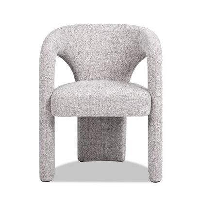 Sydney 25" Fully Upholstered Barrel Dining Chair, Multi-Greige Beige Chenille