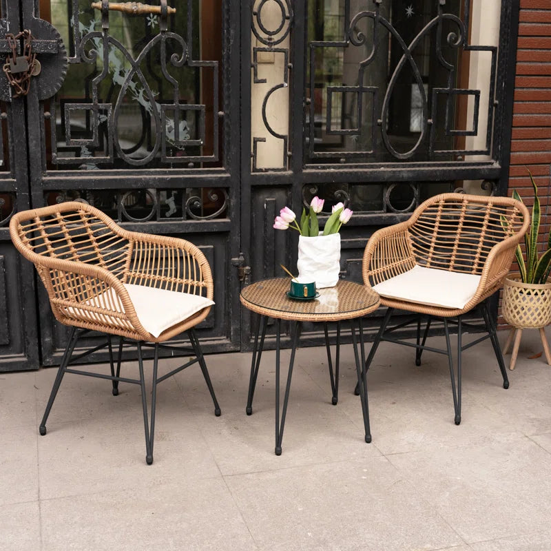 Virgie 2 - Person Patio Conversation Set with Cushions