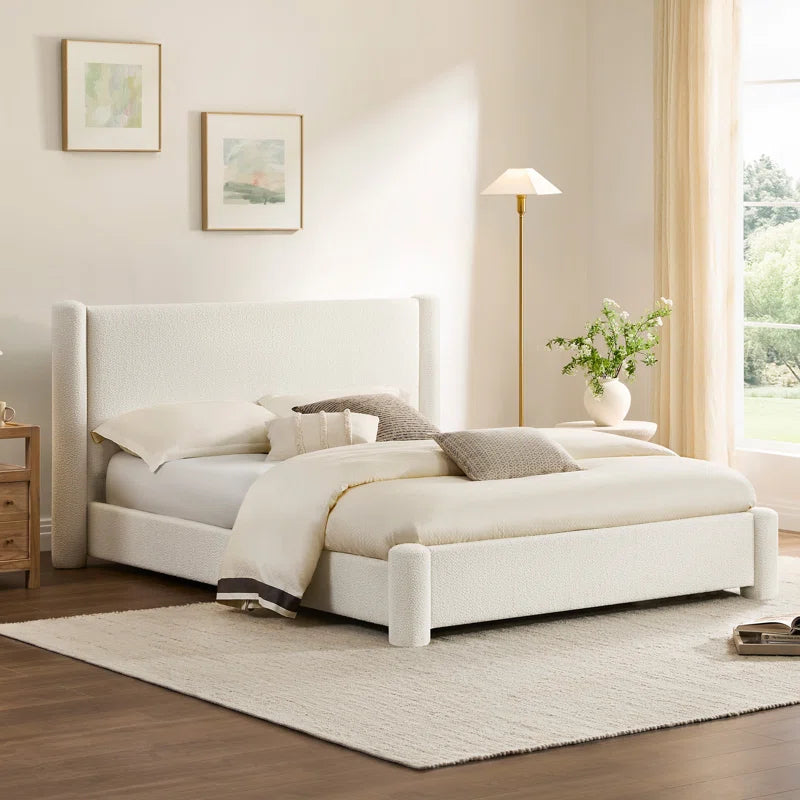 Boucle-Style Waterproof Upholstered Bed