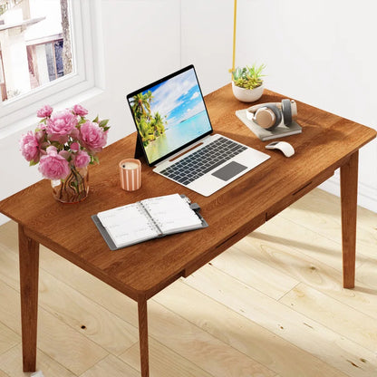 Caidence 2-Drawer Writing Desk with Solid Wood Legs