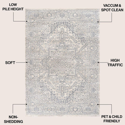 Modern 8 Ft. X 10 Ft. Persian Vintage Medallion Creamarea Rug