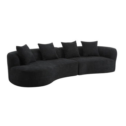 Hession Boneless 126" Modern Compression Curved Sectional Sofa