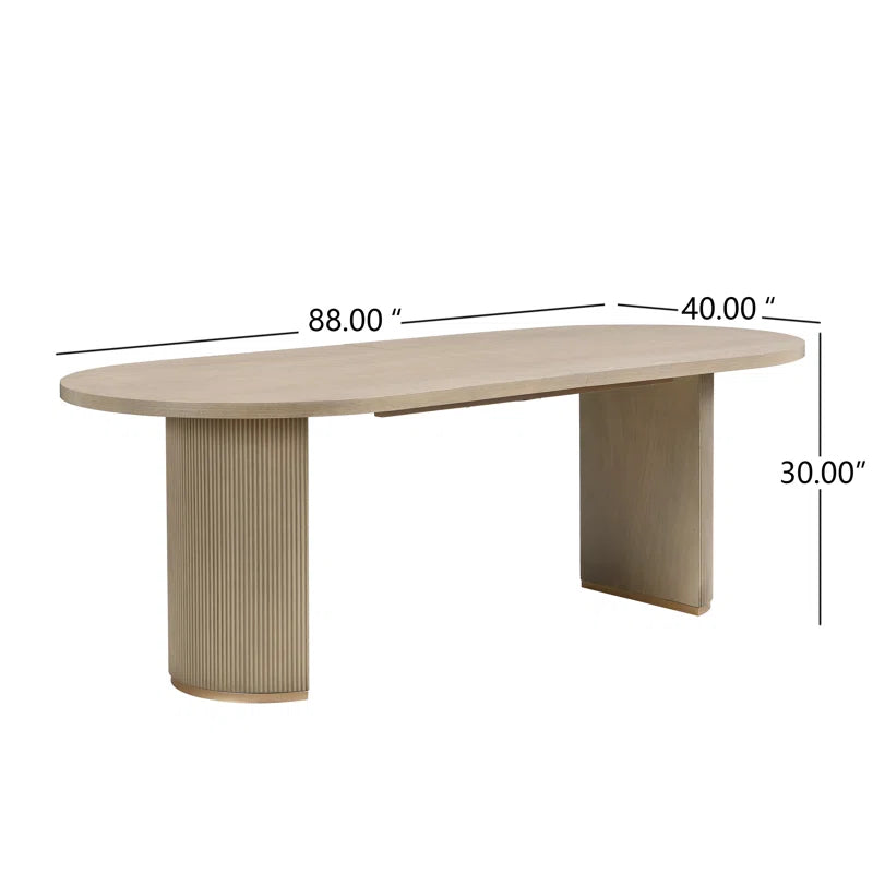 Krisslyn Oval Wood Dining Table with Double Pedestal Base