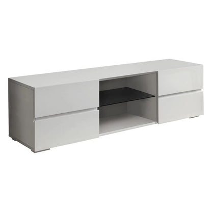 Galvin 4-Drawer TV Console Glossy White