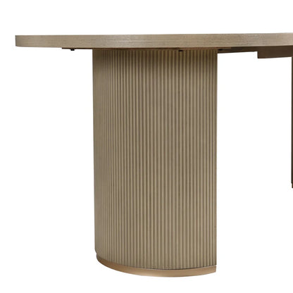 Krisslyn Oval Wood Dining Table with Double Pedestal Base