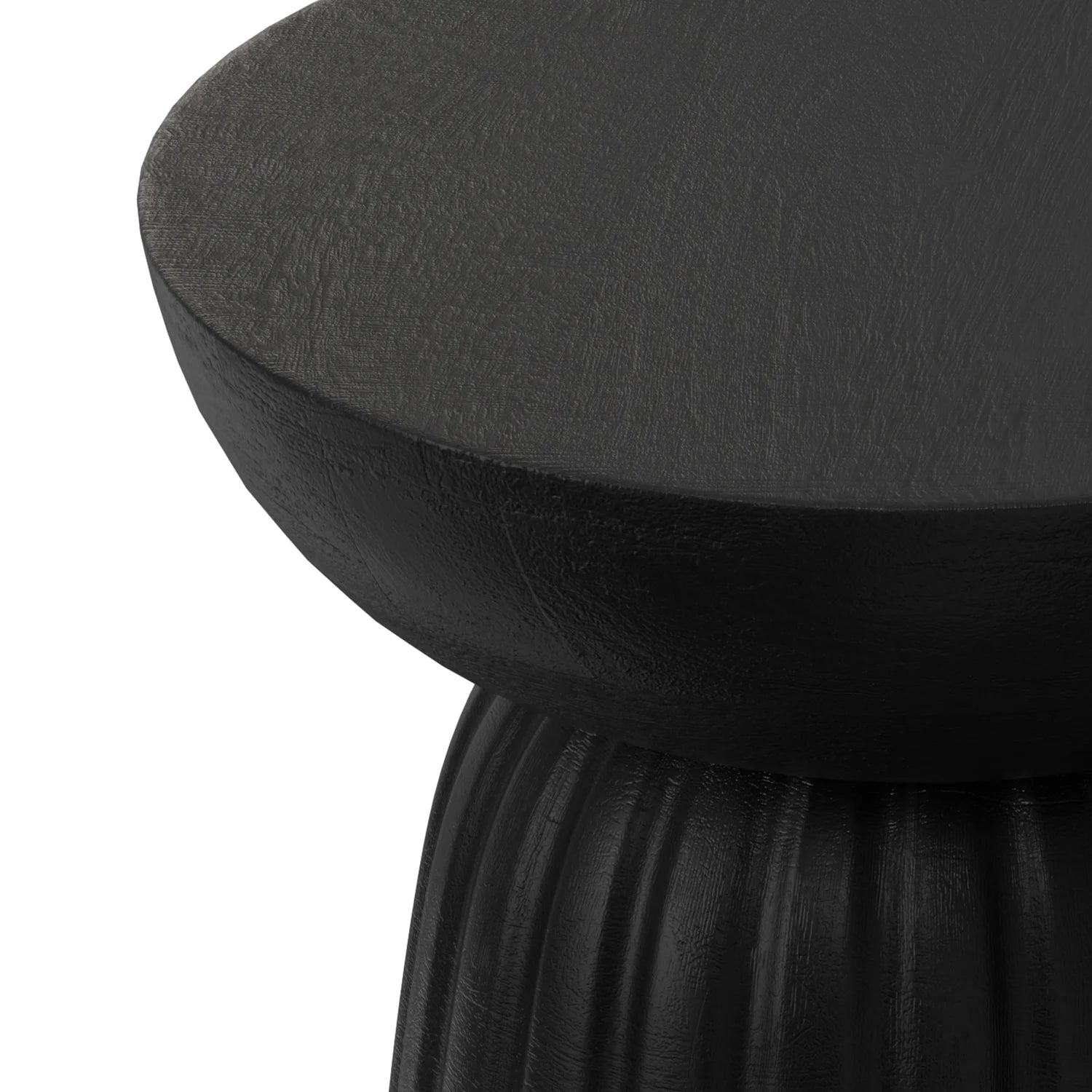 Solid Mango Contemporary Stripe Accent Table in Black