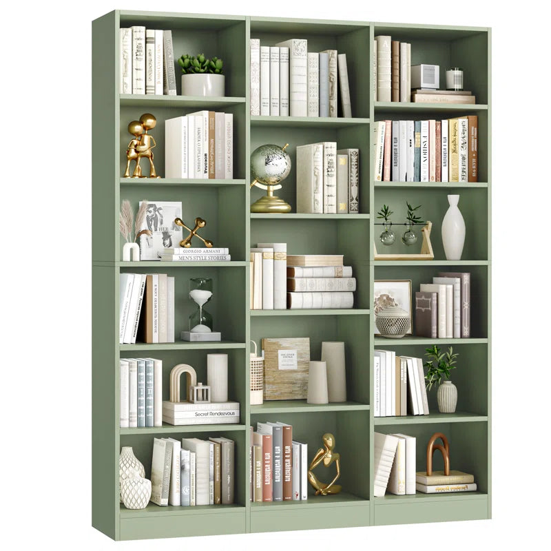 Wakil 74"H X 59"W 6-Tier Large Wood Storage Bookcase