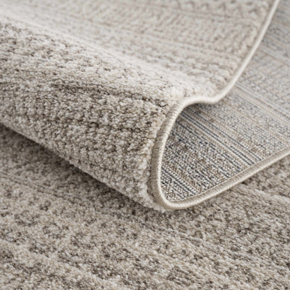Casablanca Collection Living Room Bedroom Area Rug - Cozy Moroccan Farmhouse Carpet - Brown, Beige - 6'7" X 9'