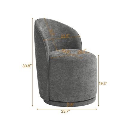 Dark Gray Linen Polyester Swivel Side Chair (Set of 2)