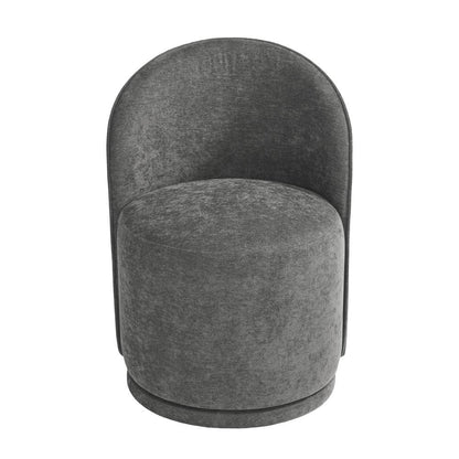 Dark Gray Linen Polyester Swivel Side Chair (Set of 2)
