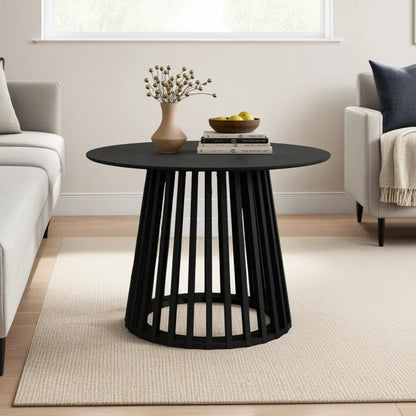 Elegant round 42" Coffee Table with Sturdy Pinewood Base