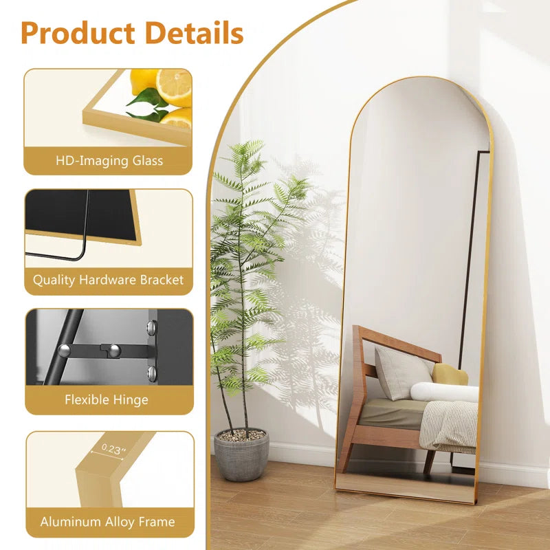 Full Length Mirror Full Body Floor Mirror Standing Hanging or Leaning Wall Mirror Bedroom Cloakroom