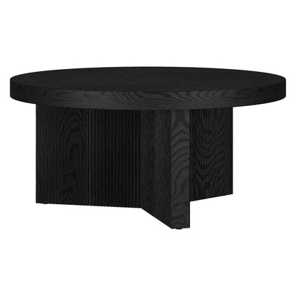 32" Black Grain MDF/PVC Coffee Table
