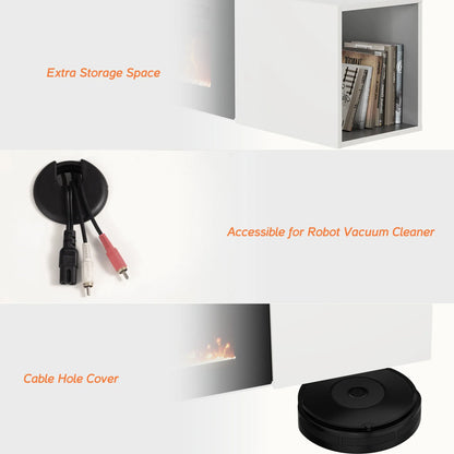 Modern Floating TV Stand with Electric Fireplace for Tvs up to 80"