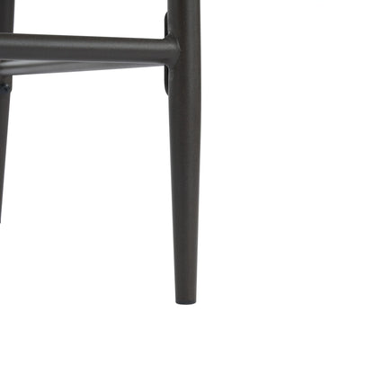 Beige Cushion, Counter Height Stools, Metal Frame, Wood Armrests, Set of 2
