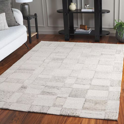 Pine 6 Ft. X 6 Ft. Beige/Brown Geometric Grid Square Area Rug