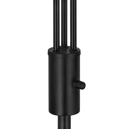 Kingsbridge 70 In. 3-Light Black and Gold Tree Floor Lamp with White Glass Globe Shades
