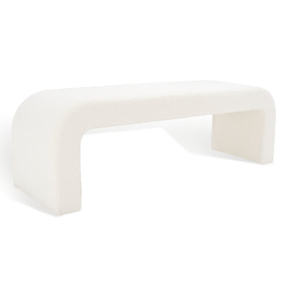 Pinewood Modern Bench, Ivory