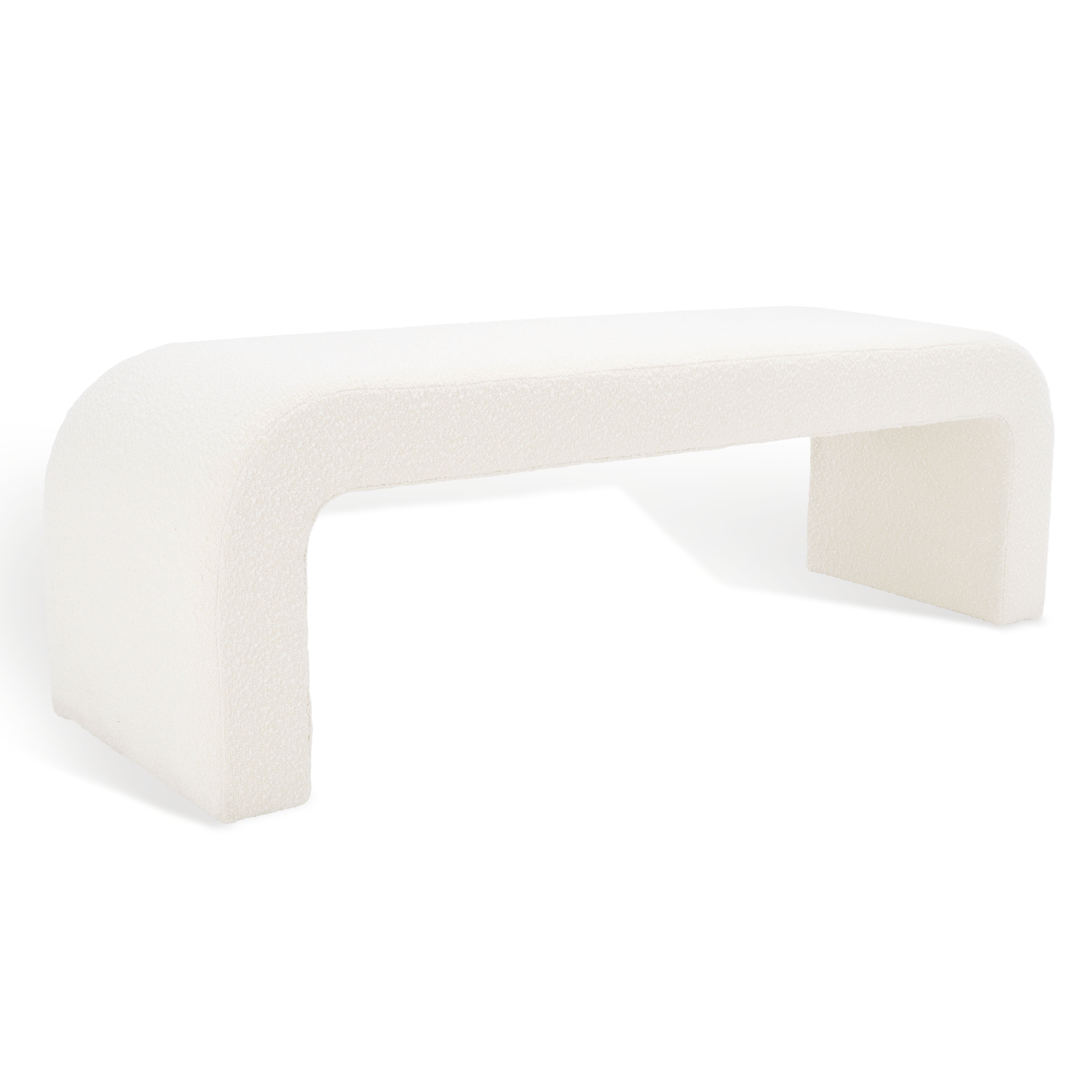 Pinewood Modern Bench, Ivory