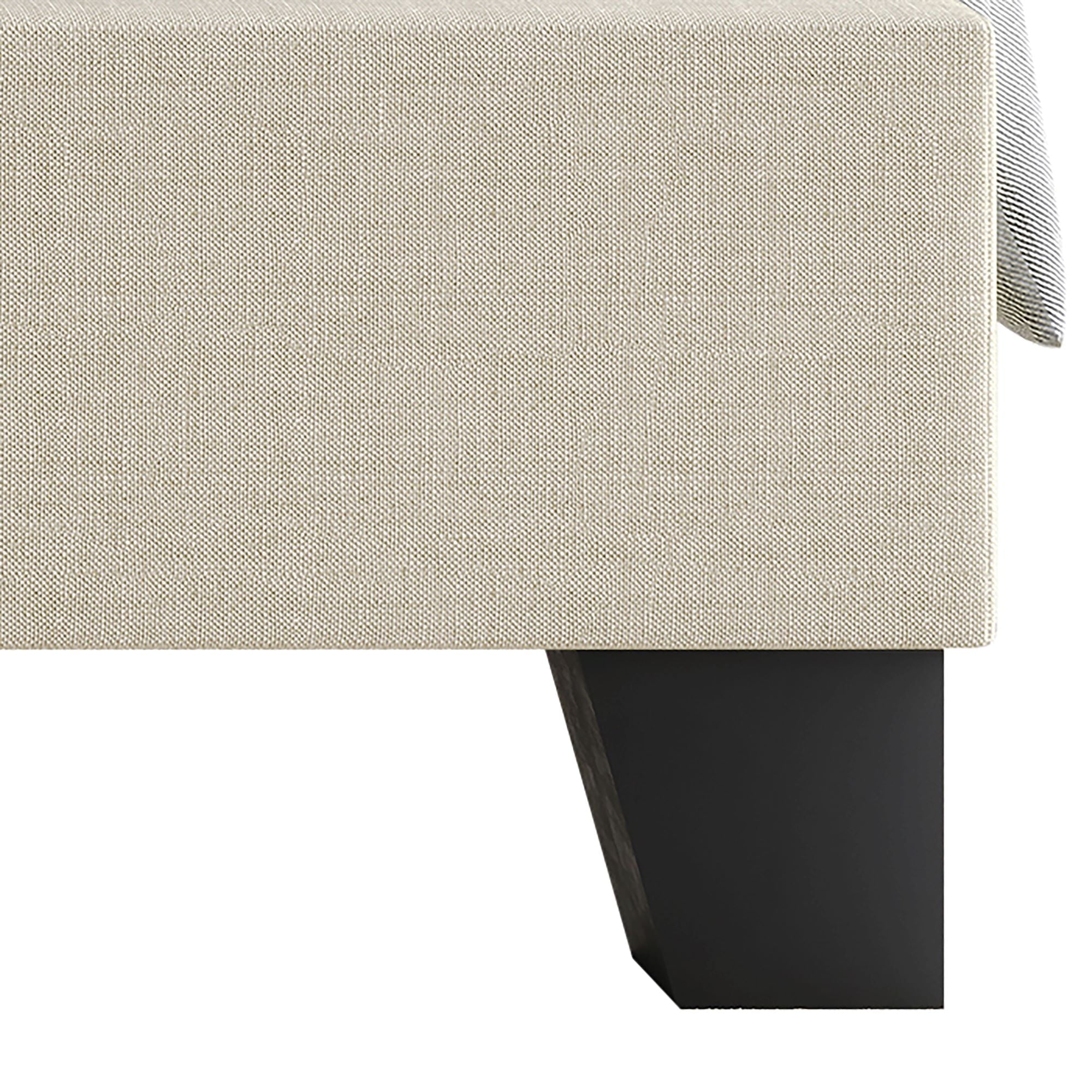 Queen Upholstered Panel Bed Frame with Wingback Headboard and Foam-Padded Support