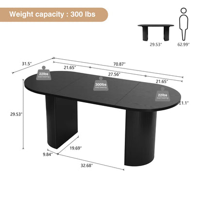 70.87" Oval Dining Table
