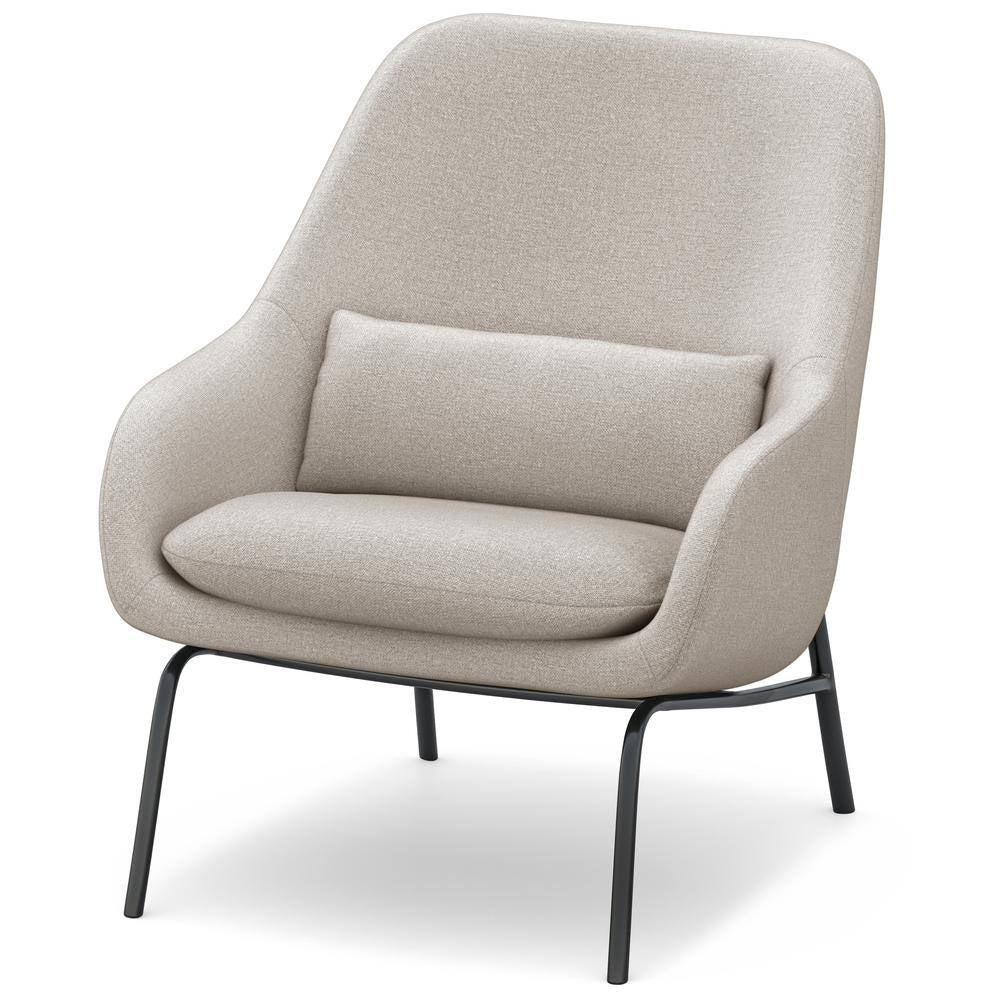 Elmont 30 In. Wide Mid Century Modern Accent Chair in Natural Linen Fabric