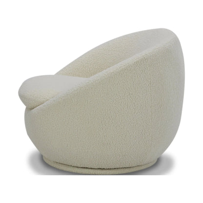 Mira Swivel Accent Chair, Cream Shearling